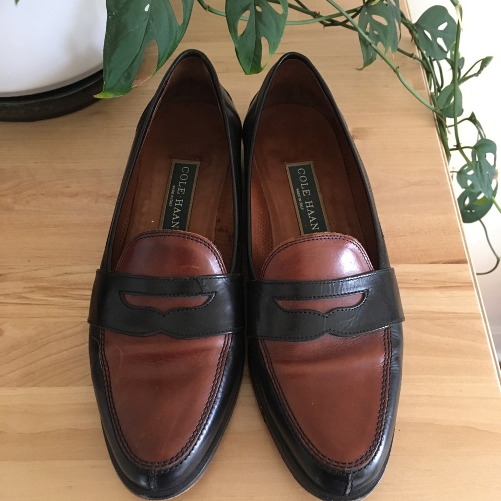 Brown/Black Two-Toned Cole Haan Loafers
